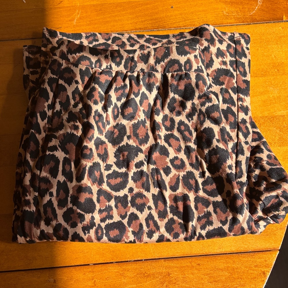 Madden Girl Leopard Print Straight Leg Pants